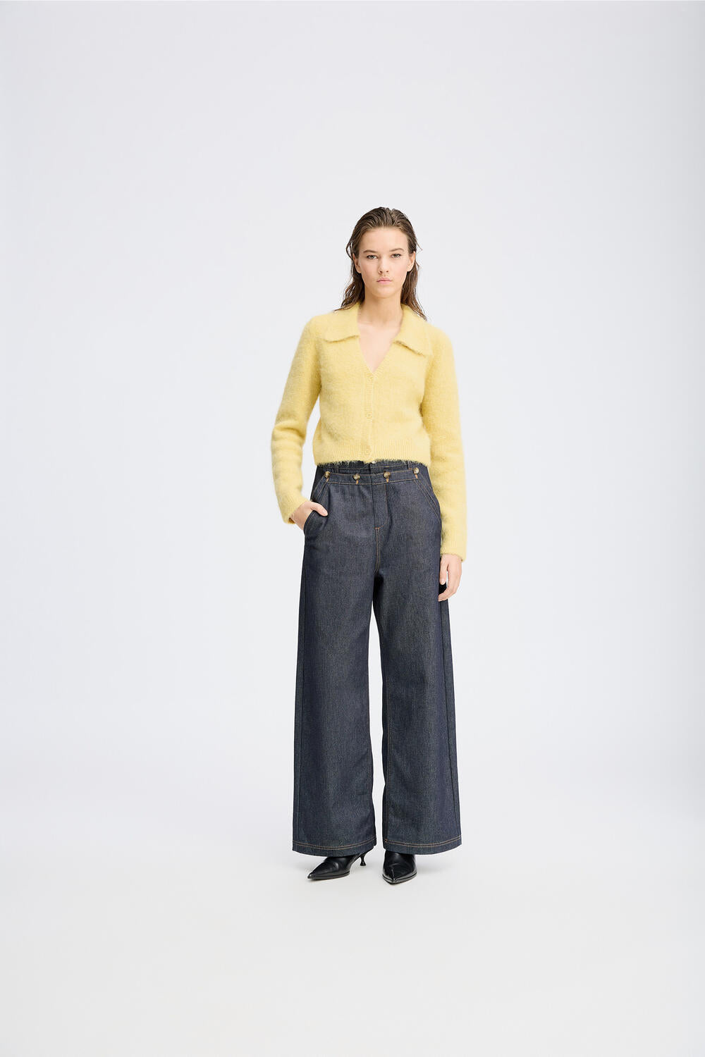Roxas polo cardigan - Lemon